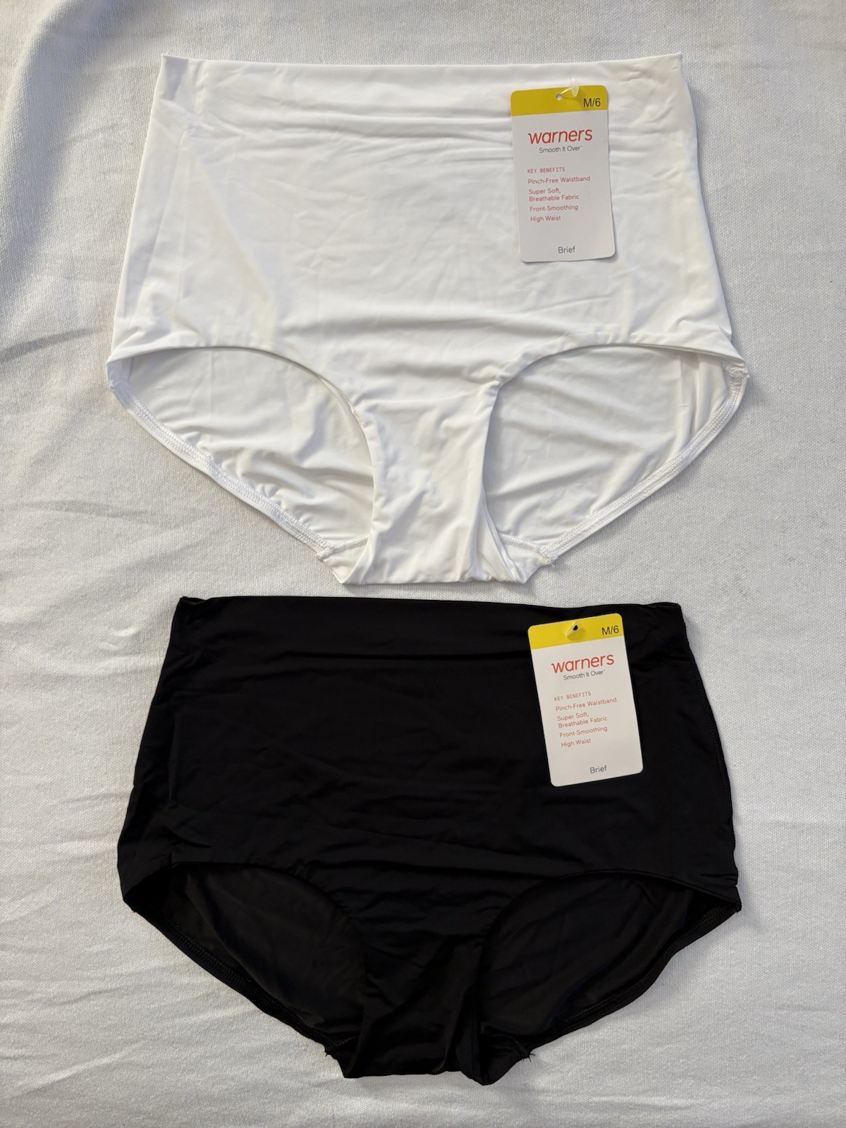 NEW Warners Briefs Smooth It Over Pinch-Free 2 Pair Hi-cut High Waist Medium