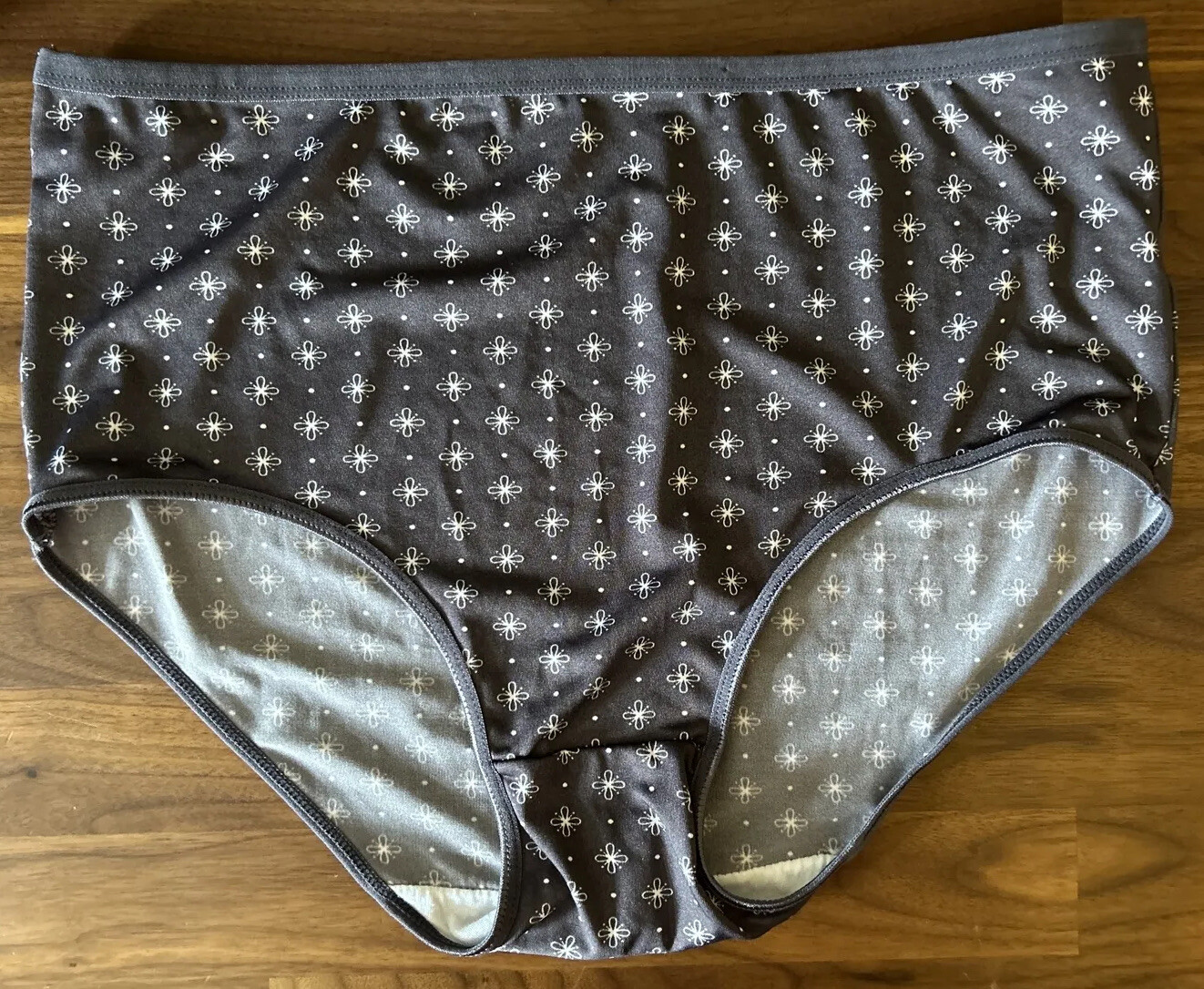 Kathy Ireland Womens Brief Underwear Panties Dark Gray Atomic Design 3X