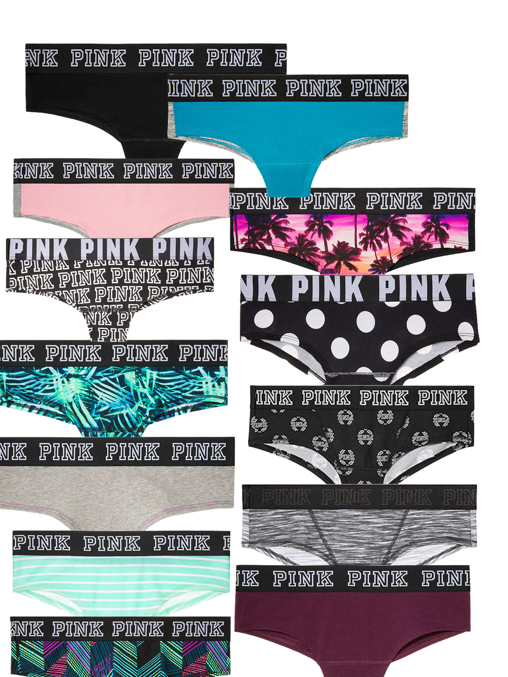 Victoria’s Secret PINK Variety Mixed Logo Cheekster Panty, Set of 2