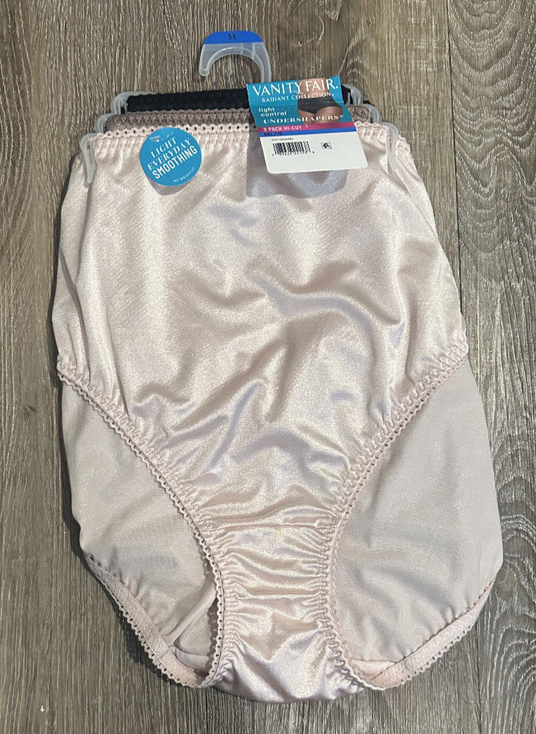 3 Radiant Vanity Fair Hi Cut Briefs Panties Underwear Light Control Shaping 5XL