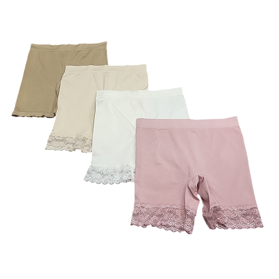 Breezies Women’s Set of 4 Multicolor Mid-Thigh Shorts Panties Size Medium