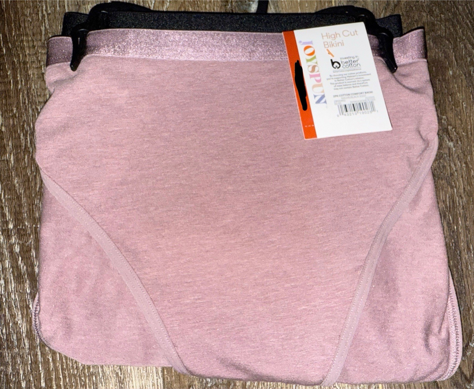 Joyspun 2-Pair Womens High Cut Bikini Underwear Panties Cotton Blend (A) ~ M