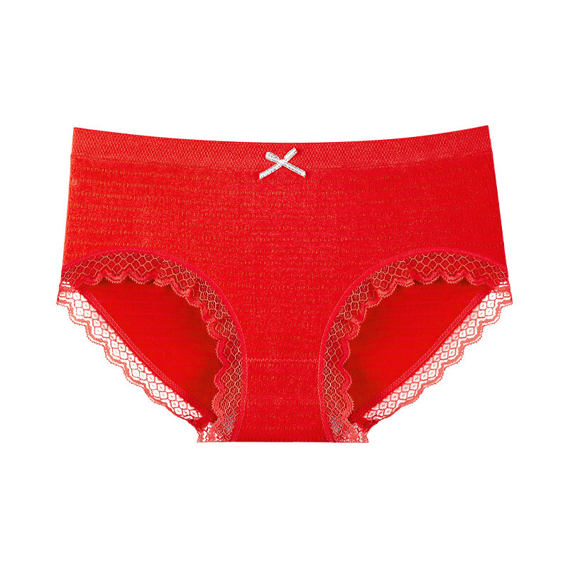 Women’s Solid Color Breathable Graphene Skin-Friendly Seamless Mid Waist Panties