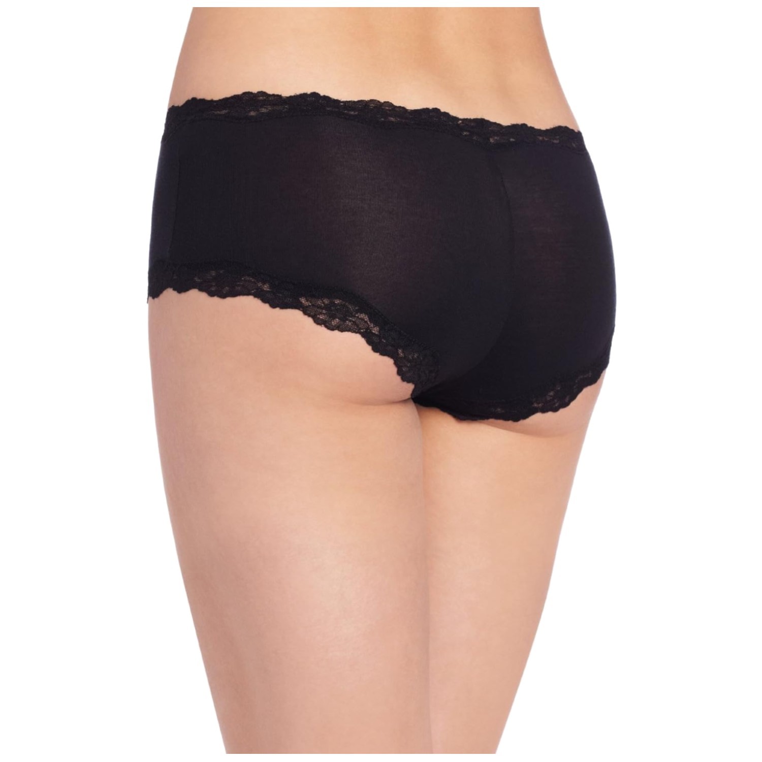Stretchy Black Hipster with Lace Details
