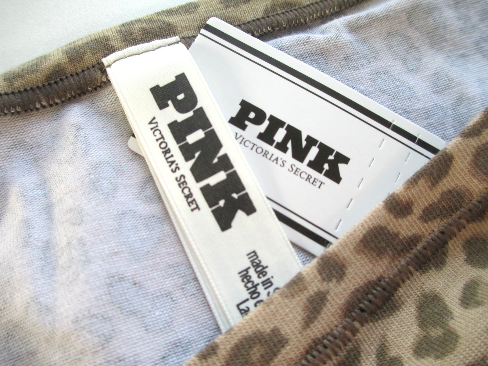 VICTORIA’S SECRET PINK High Leg Cheeky Panty S M Leopard NWT Brown VS