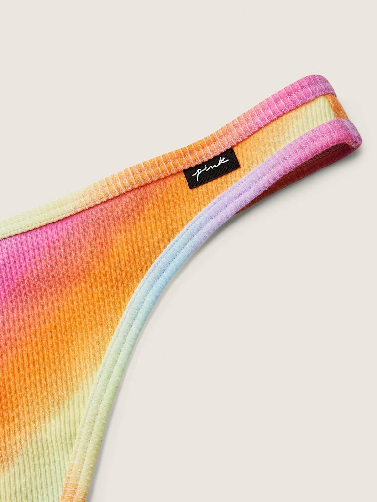 Victoria’s Secret PINK Sexy Thong String V-Cut LOGO Multi Gradient Hard2Find NWT