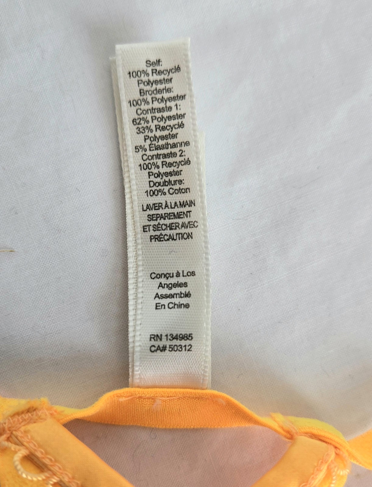 New XS For Love & Lemons Meadow Mushroom Embroidered Thong Orange Strappy Panty
