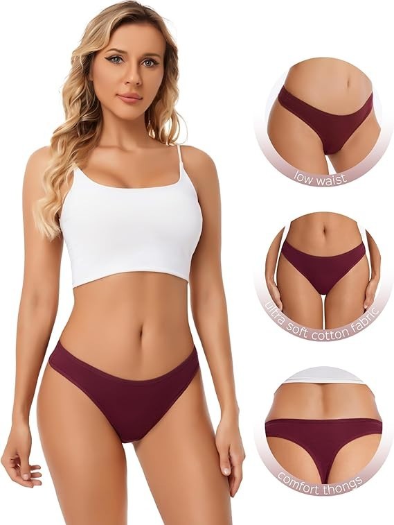 voenxe Seamless Women Underwear Thongs,No Show Ladies Thong,No Line Workout Brea