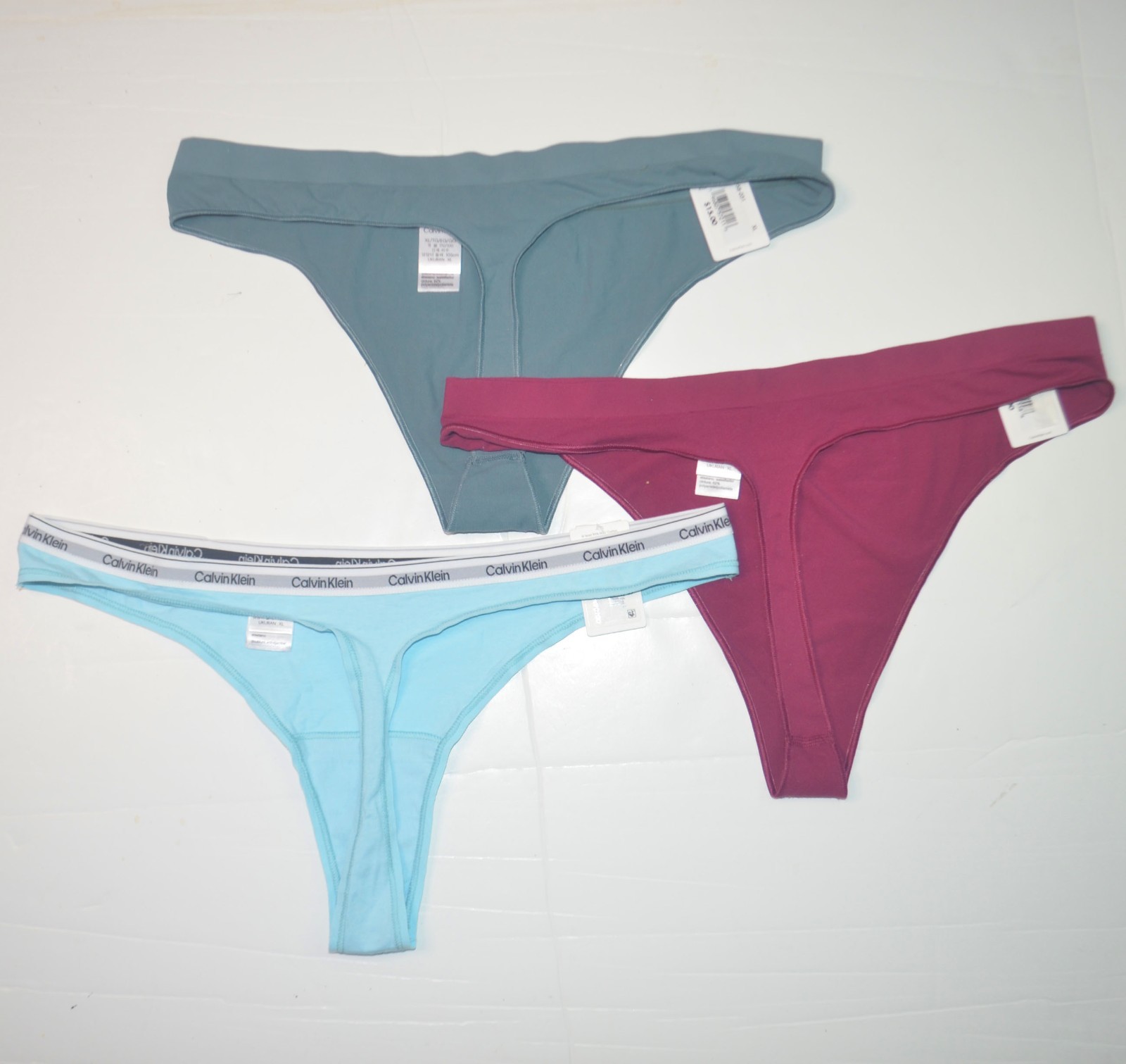 3 Pack NWT CALVIN KLEIN Bonded Flex Modern Logo Thong Underwear Sz XL