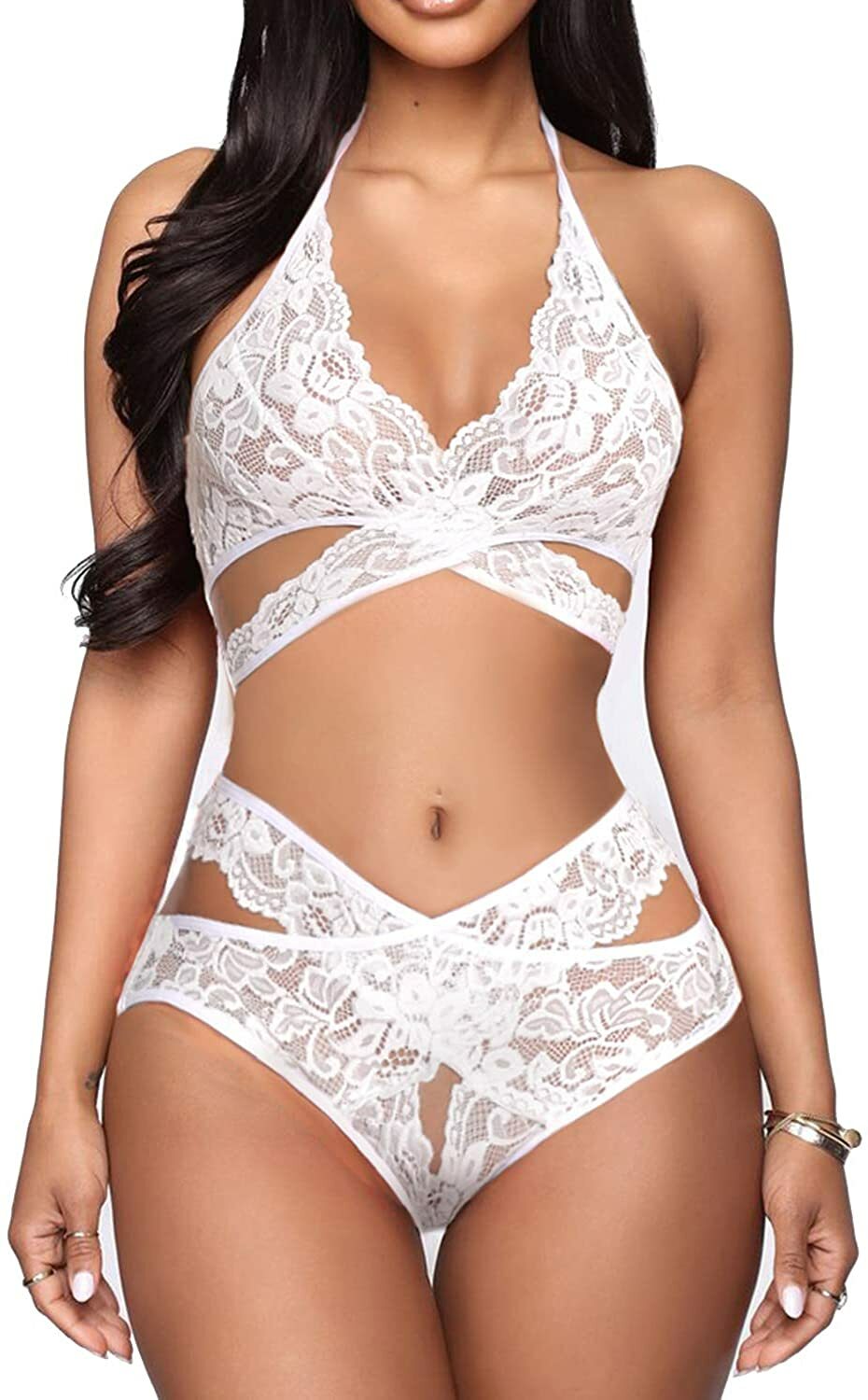 Women’s Lace Lingerie Sets Sexy Bra and Panty Set Babydoll 2 Peice Sleepwear