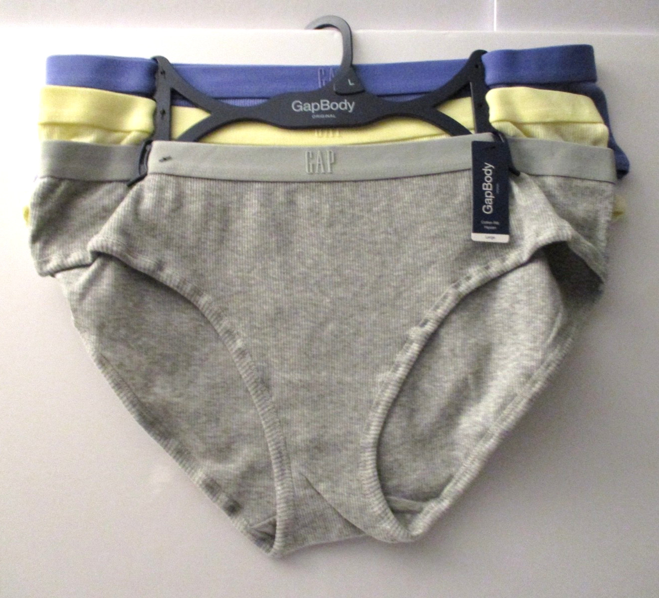 GapBody Hipster panties 3 Pair cotton ribbed size Large