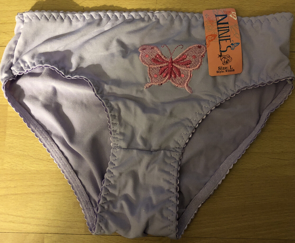 Light Purple Large Women’s Panty Underwear With Pink Heart