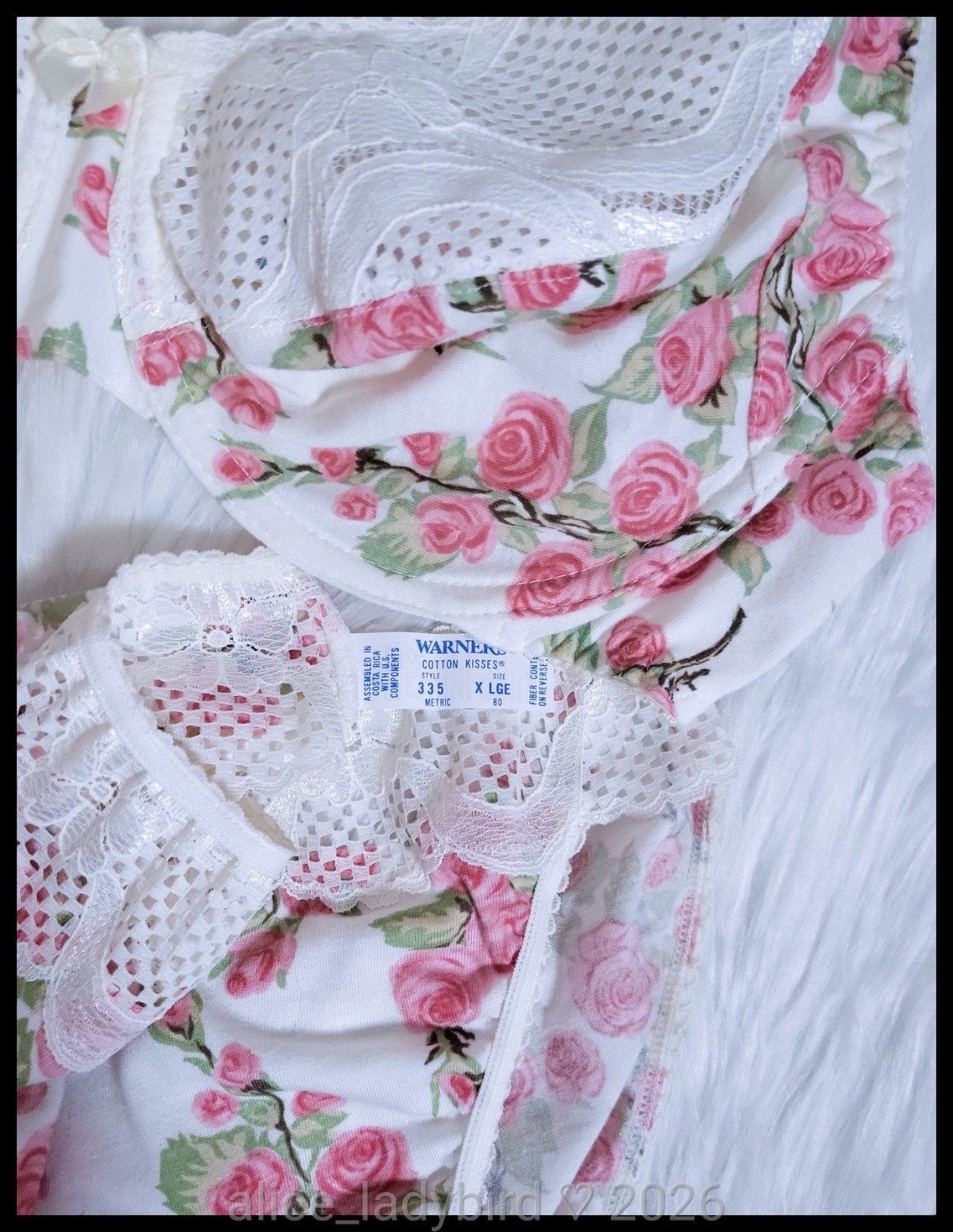 2pc Vintage FLORAL Print PANTY Hi-Cut BRIEF Soft Stretch Cotton Kisses XL/8 38 C