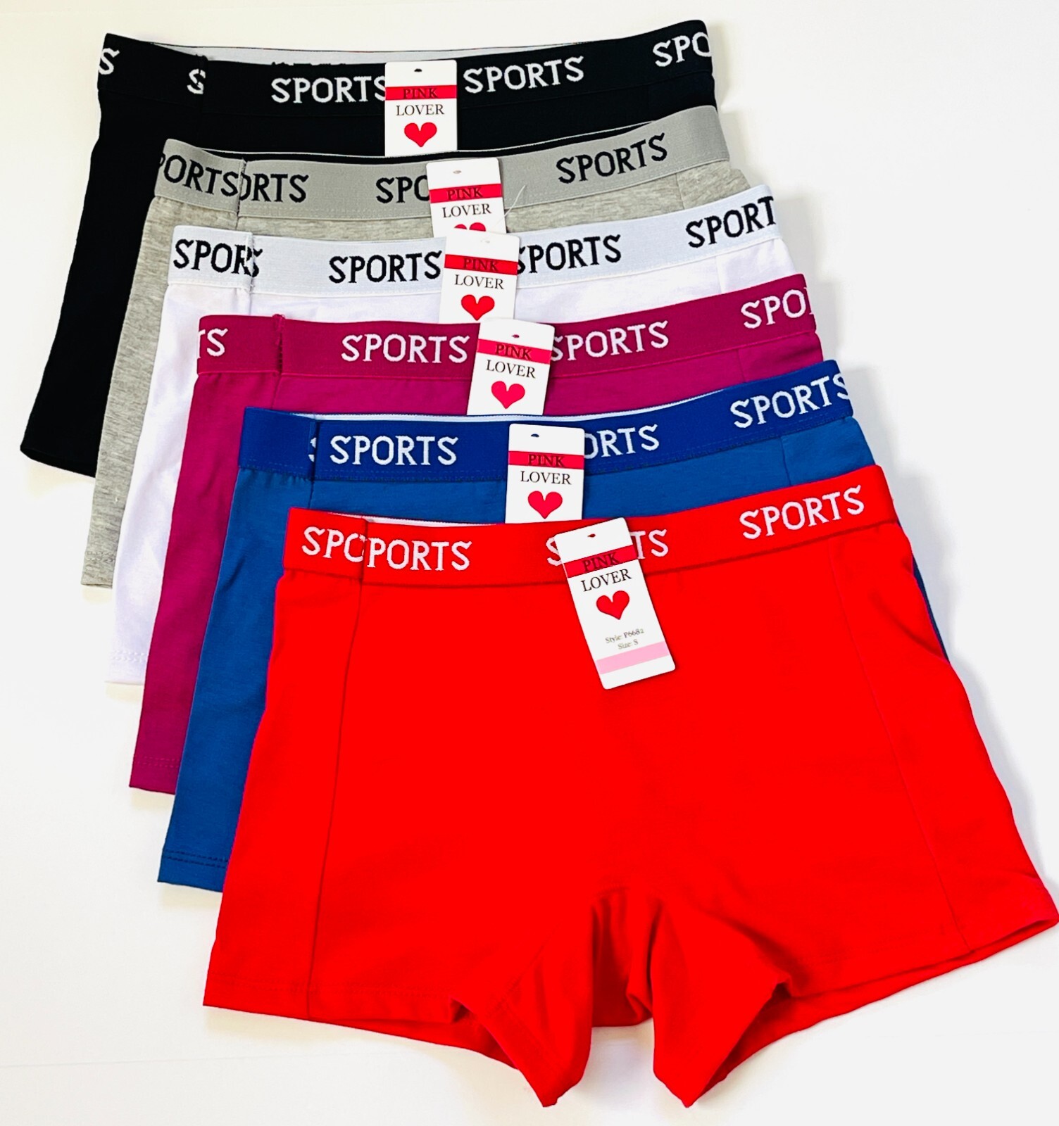 6 Women’s Sports Cotton Boxer Shorts BoyShorts Yoga Fitness Gym Lot 6682 Size XL