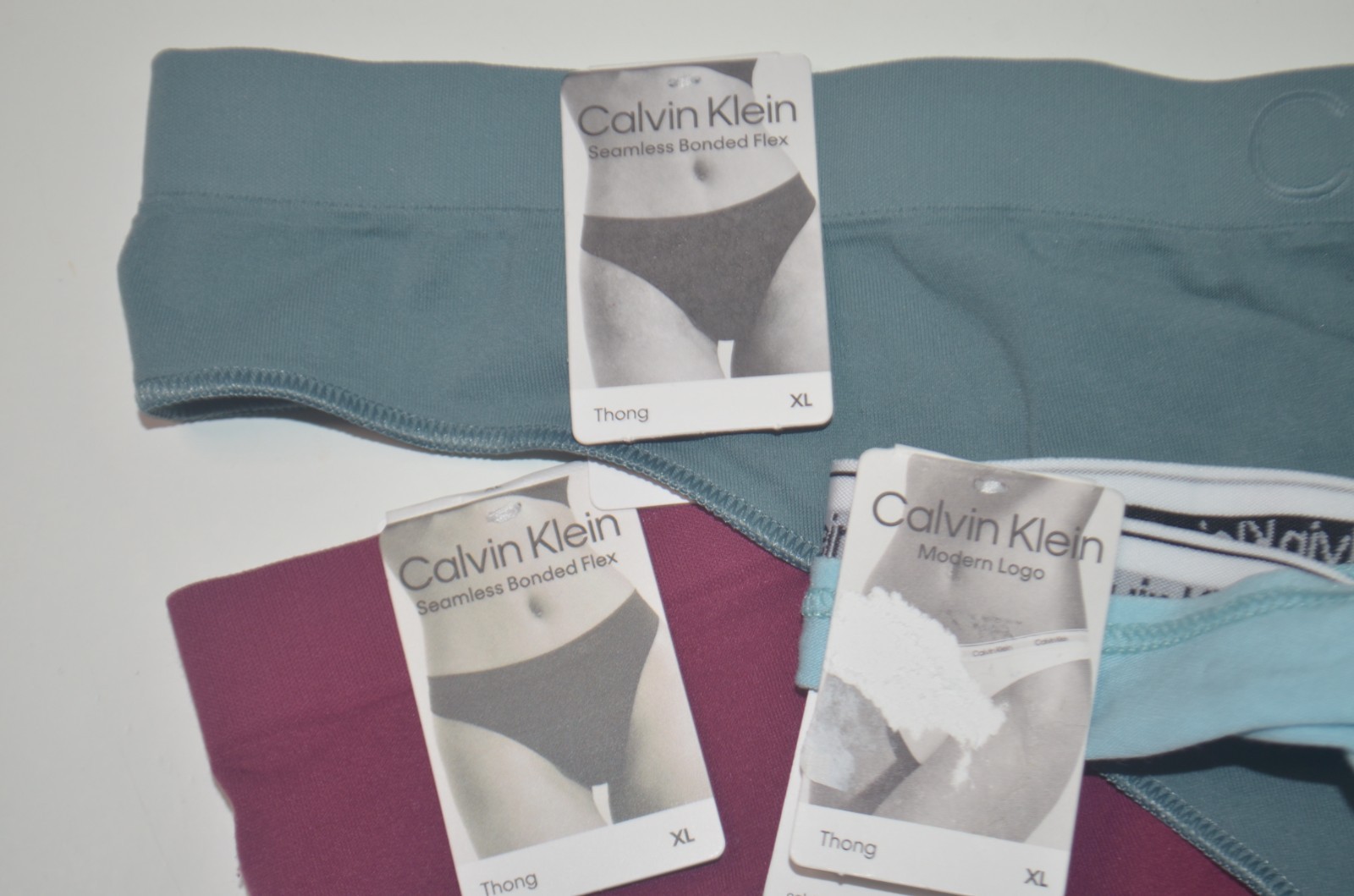 3 Pack NWT CALVIN KLEIN Bonded Flex Modern Logo Thong Underwear Sz XL