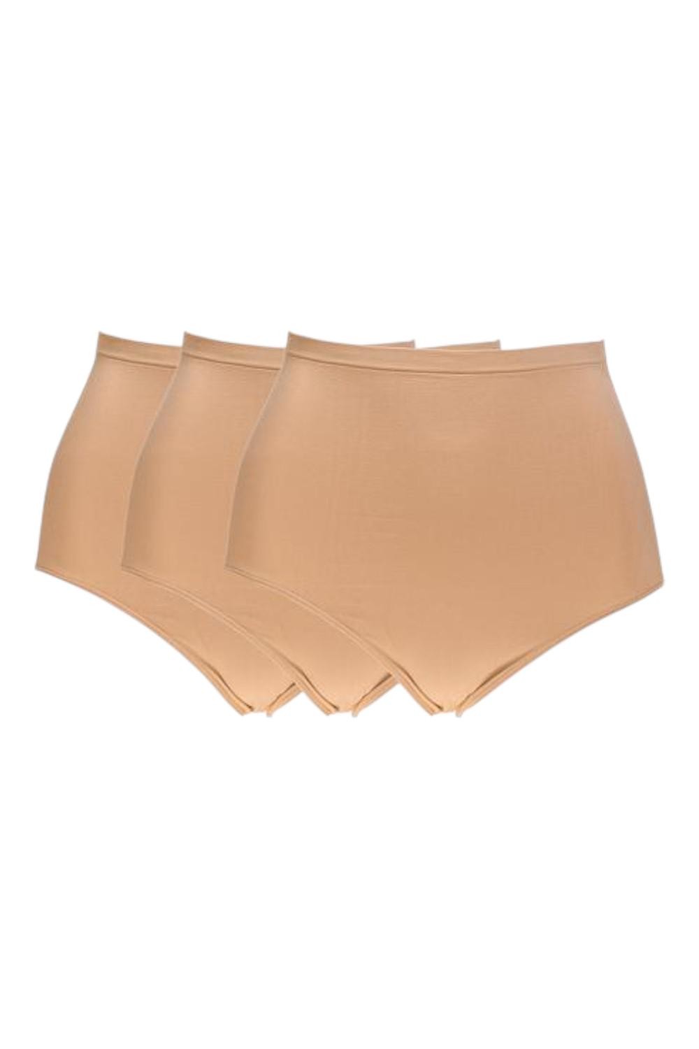 Rhonda Shear Women’s 3-pack Seamless Natural Waist Panty Beige