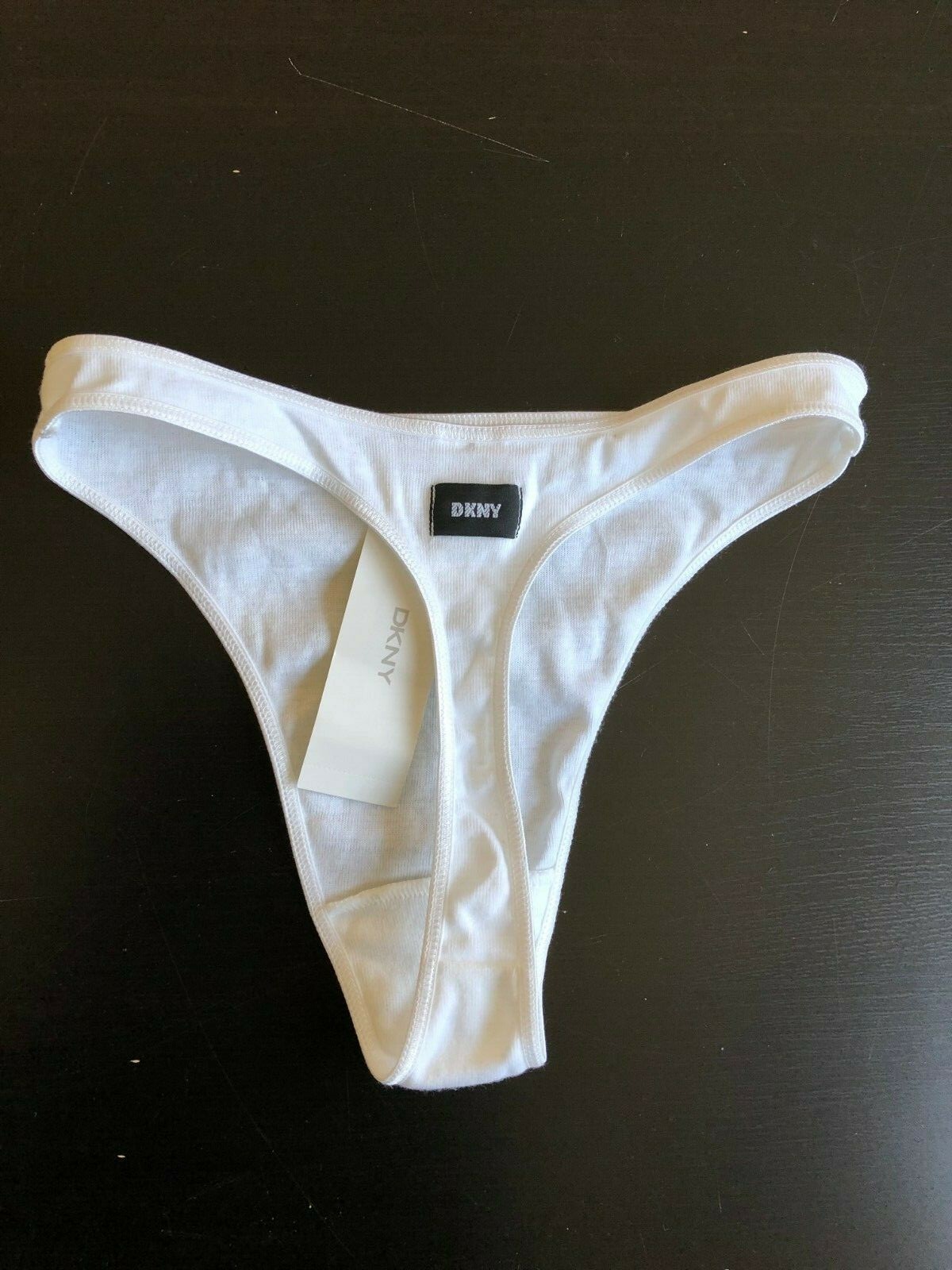 NWT DKNY THONGS BLACK WHITE GREY SIZE S and M
