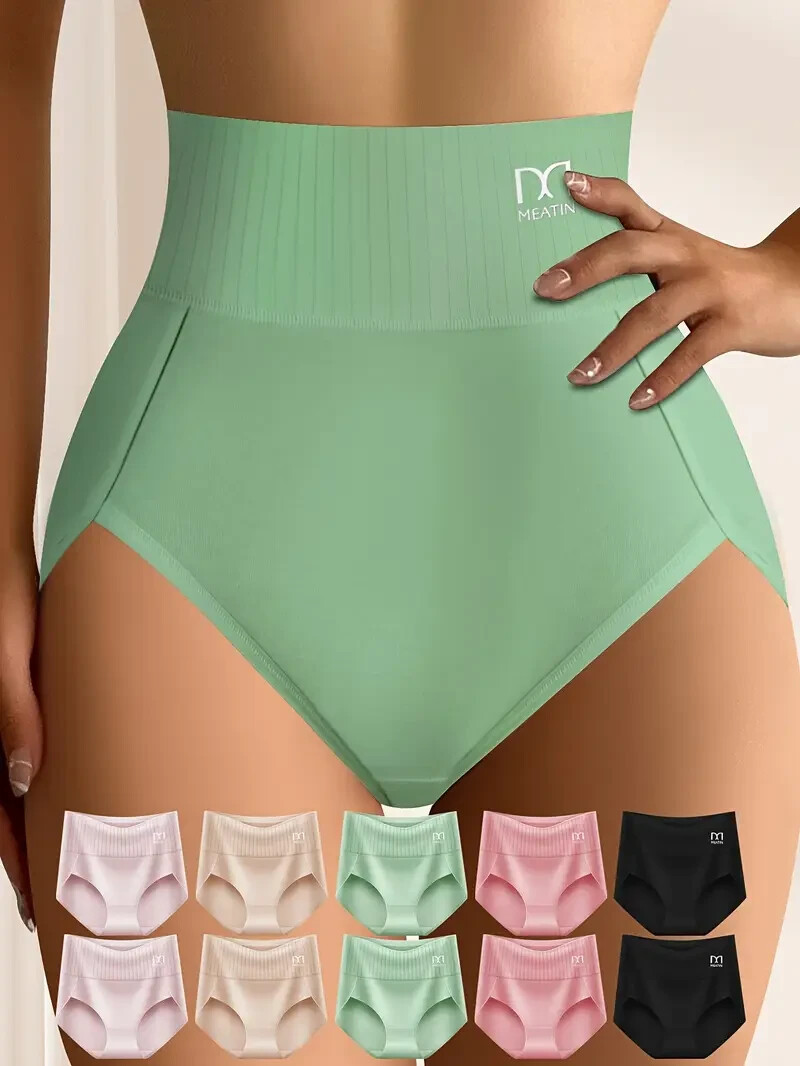 10-Pack Women’s High Waist Underwear M – Soft, Breathable, Mixed Colors