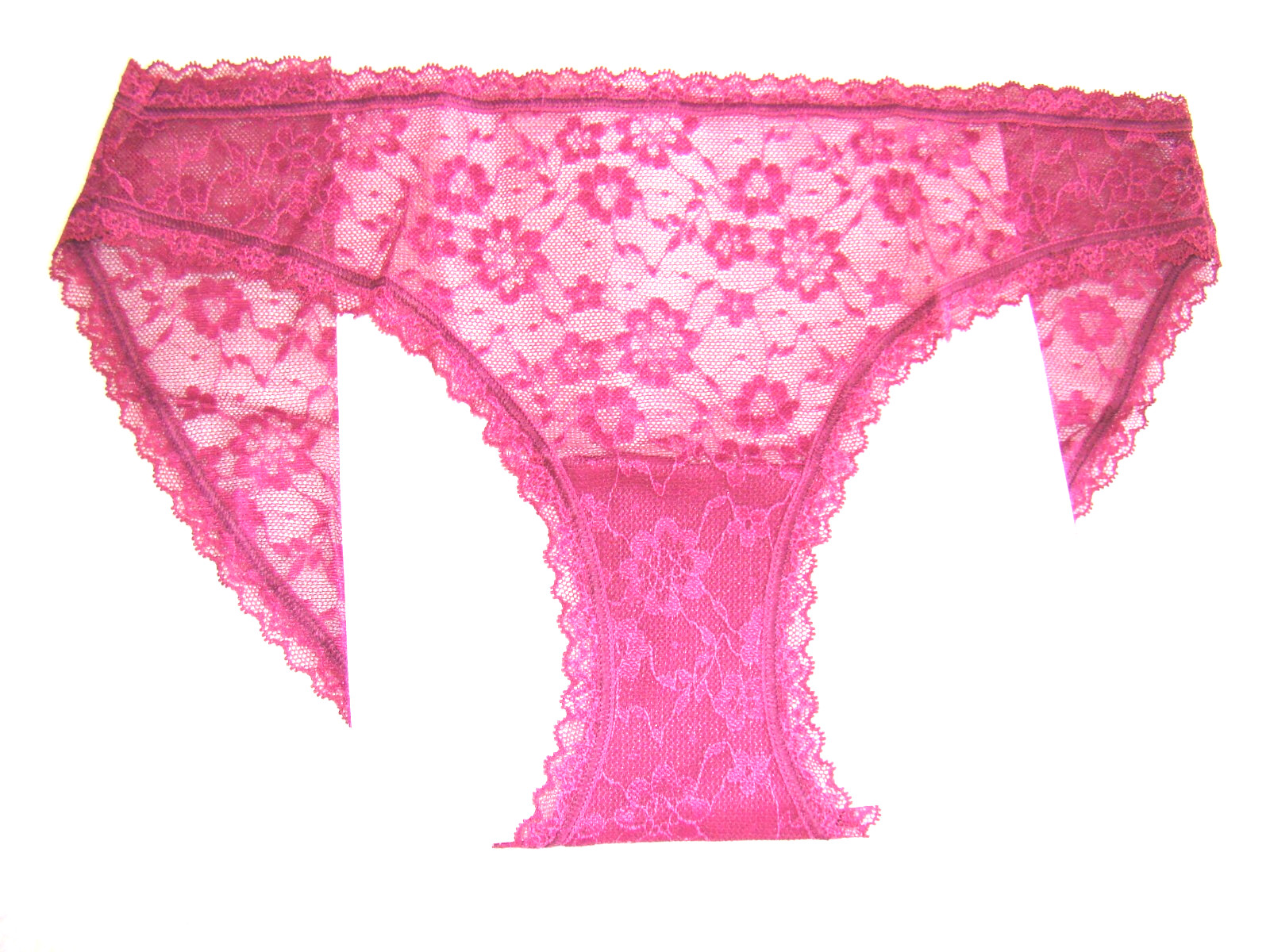 New Victoria’s Secret Fuchsia Pink Floral Lace with Lace Trim Bikini Panty