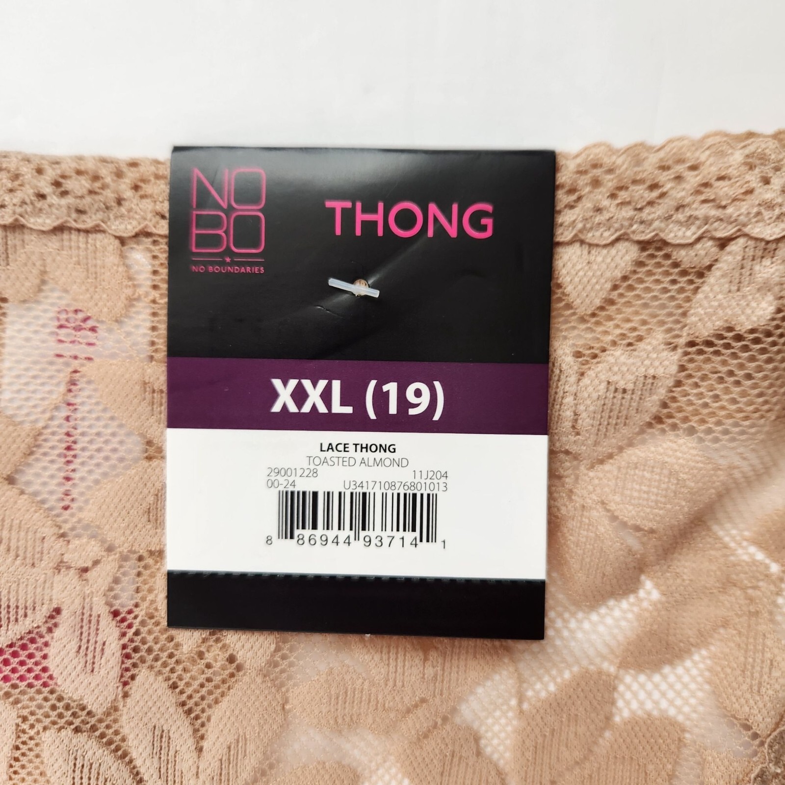 LOT OF 3 No Boundaries Toasted Almond Lace Thong Pack XXL (19)