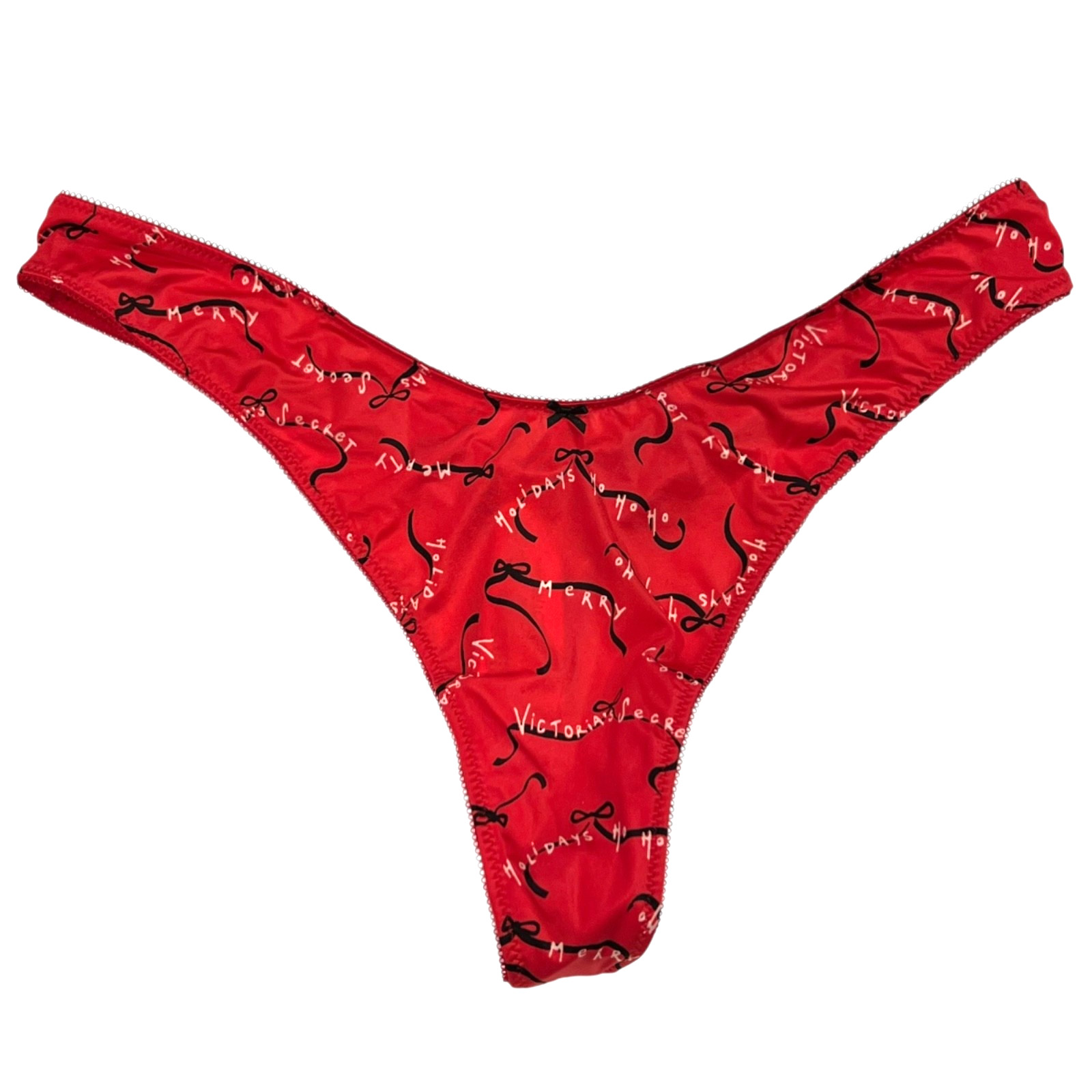 NWT VICTORIA’S SECRET High Leg Thong Sz XS-M-L-XL Red Silky Christmas