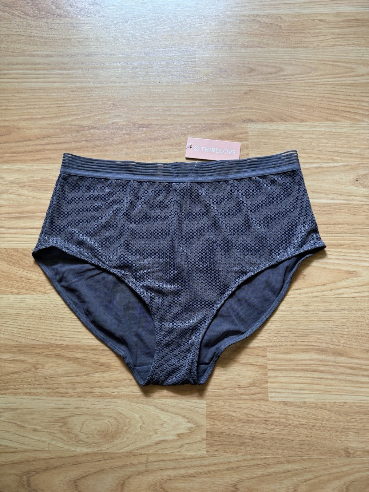 ThirdLove Charcoal Modern Mesh Highrise Brief Size M NWT