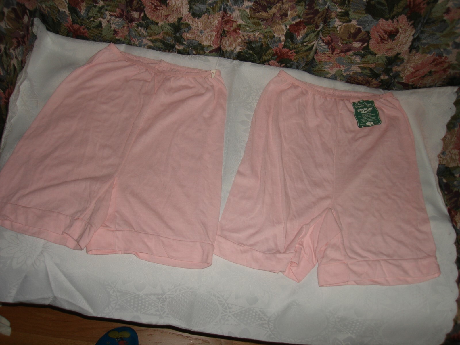 Vintage Unique 2Pc Empire Maid Long Leg Color Pink Eiderlon Panty Size 7