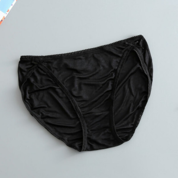 2 Pairs Women Underwear Brief Panties Soft Silk High Cut Cozy Thin Underpants A+