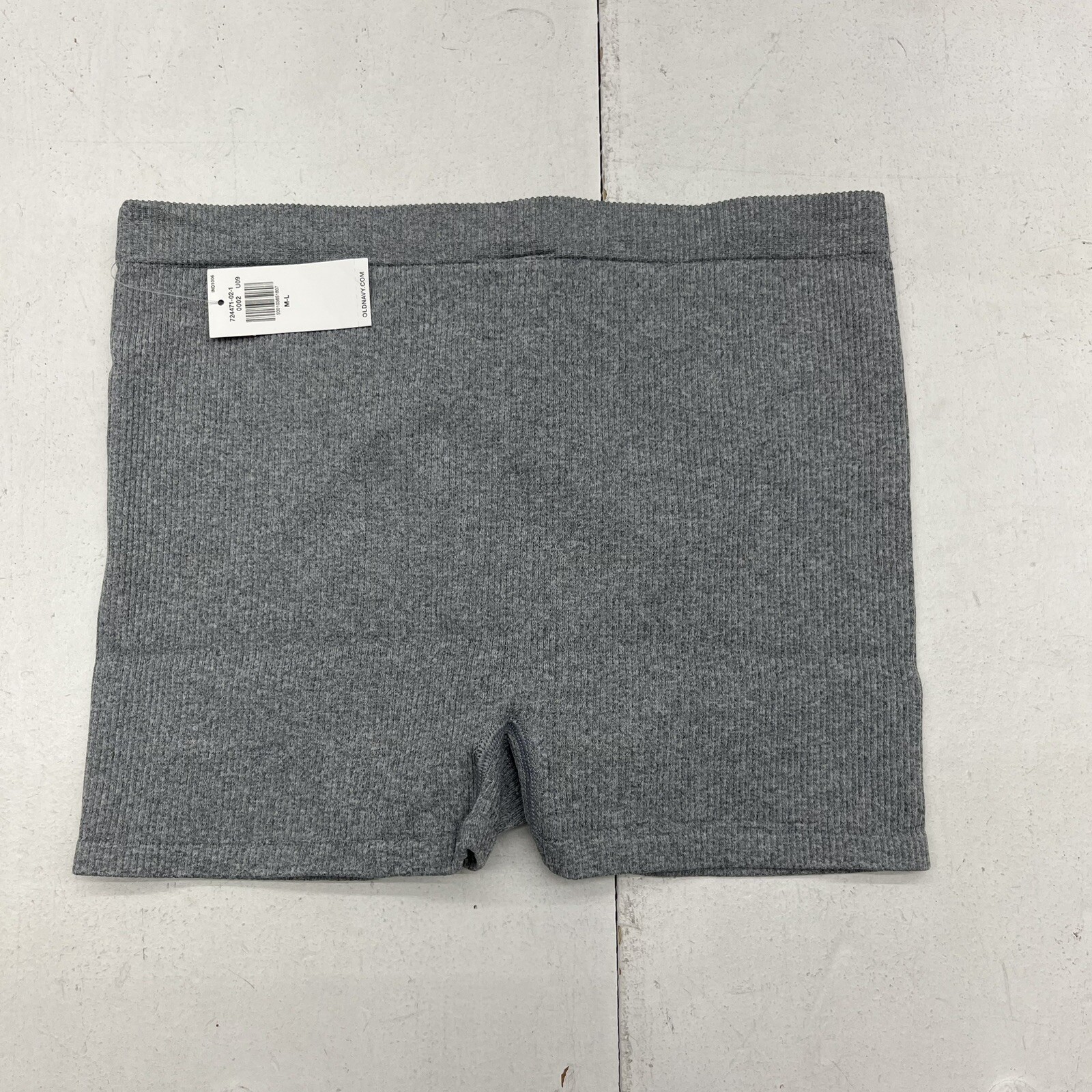 Old Navy Gray Seamless Mid-Rise Rib-Knit Boyshorts Women’s Size M/L NEW