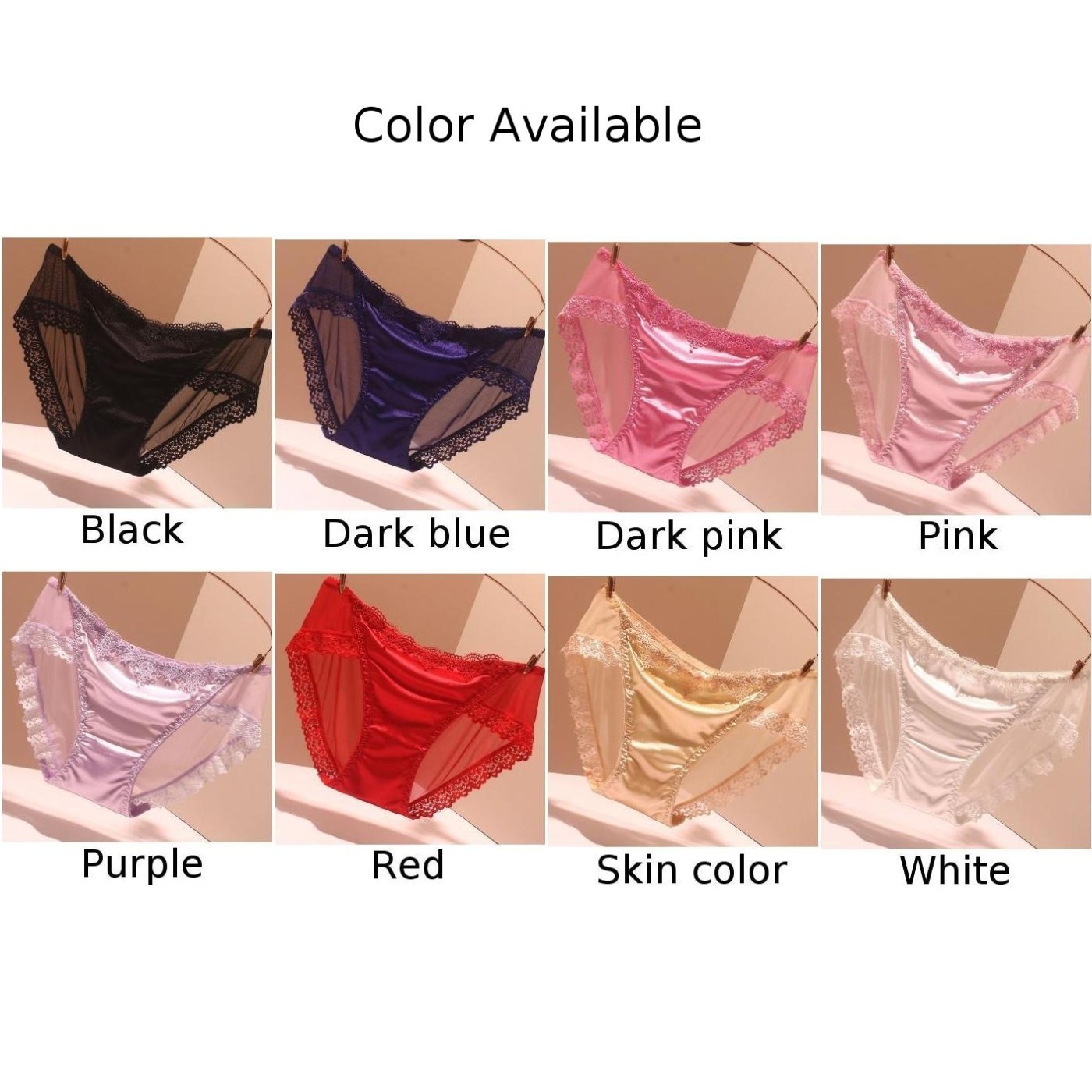Women’s Lightweight Breathable Briefs Traceless Satin Silky Soft Underwear