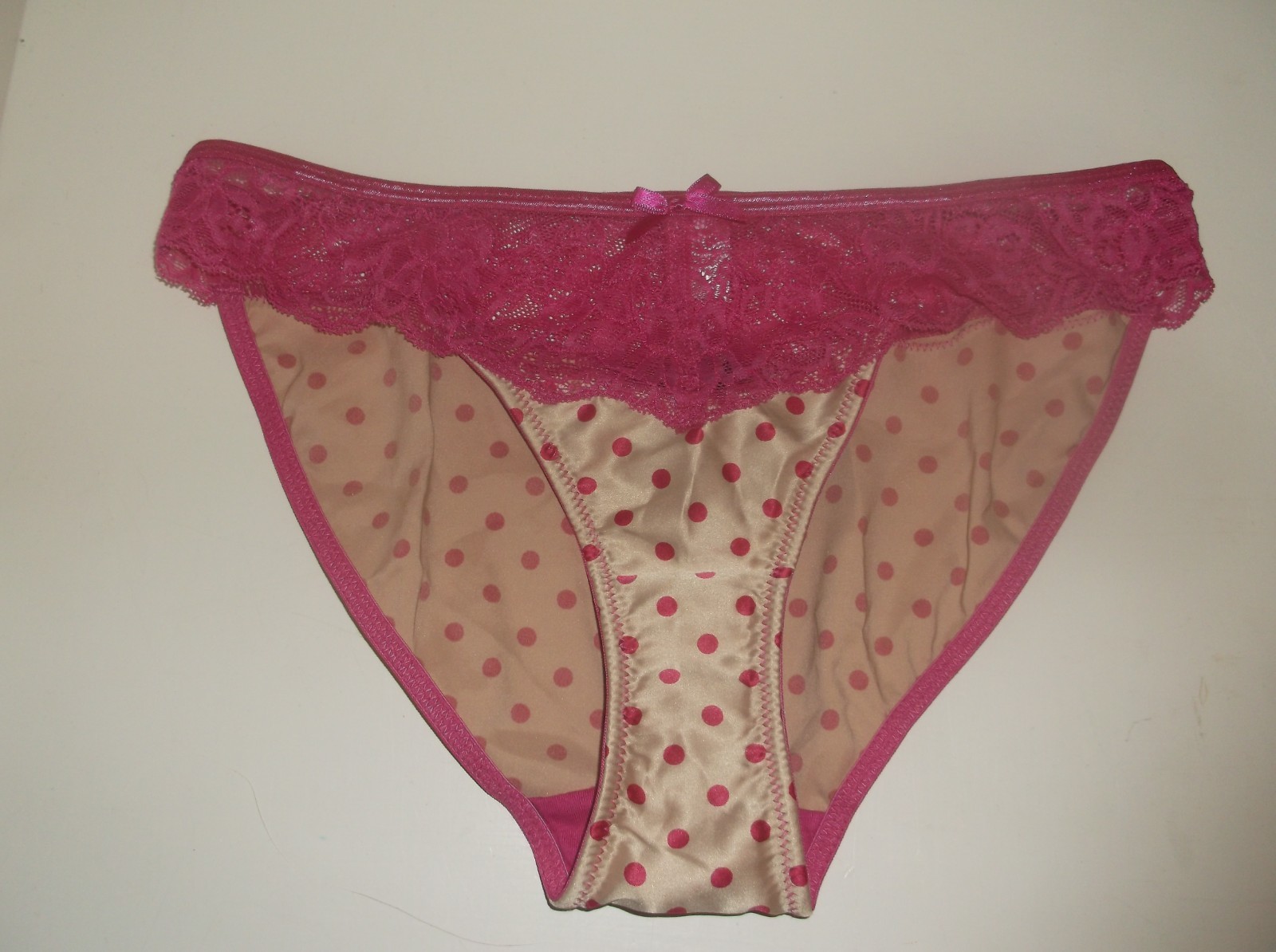 Bnwt La Senza Briefs 10 12 14 16 Satin Lace Pink Nude Spot Print
