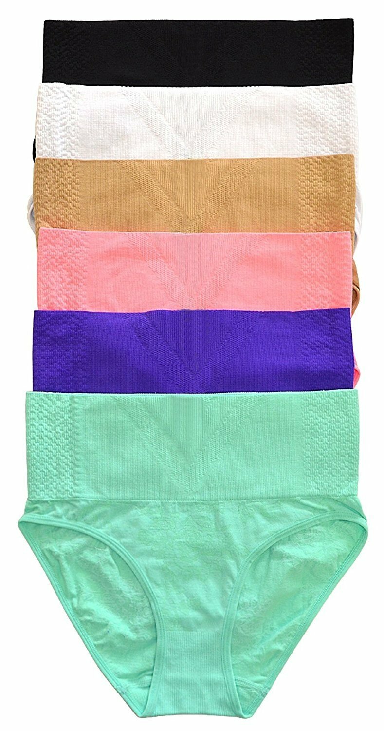 ToBeInStyle ToBeInStlye Women’s Pack Of 6 Tummy Control High-Waist Shaping…