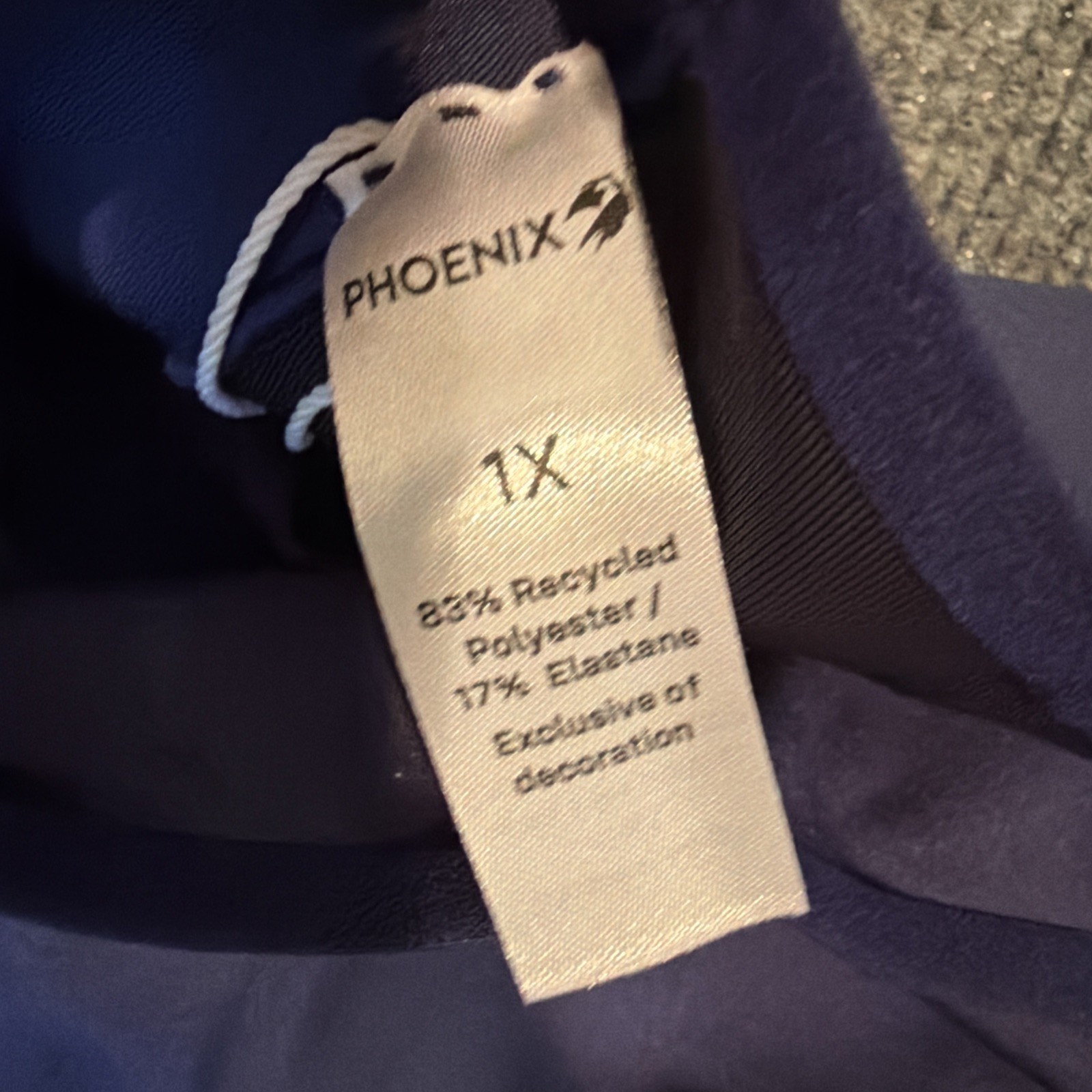 Phoenix Activewear & Intimates Navy Blue Malibu Angled Cheeky Bikini 1X NWT #191