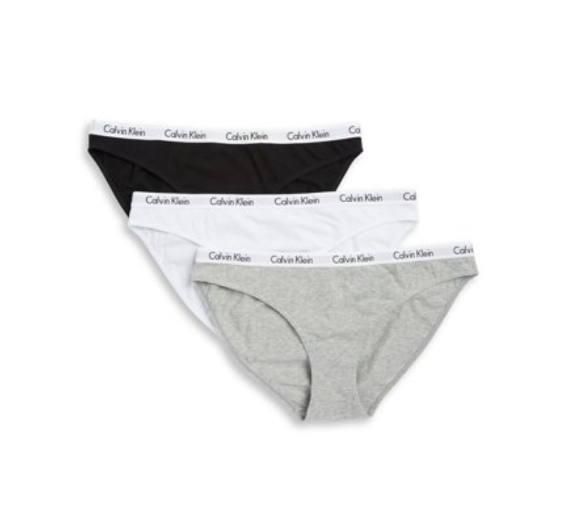 Calvin Klein E4523 Carousel Bikini Panty – 3 Pack in Black/White/Grey Size S