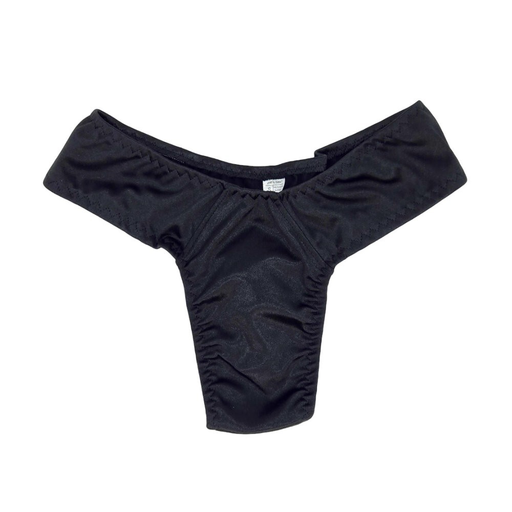 Silky Satin Gaff Thong Wide Band Tucking Panty for a Smooth Feminine Look XS-4X