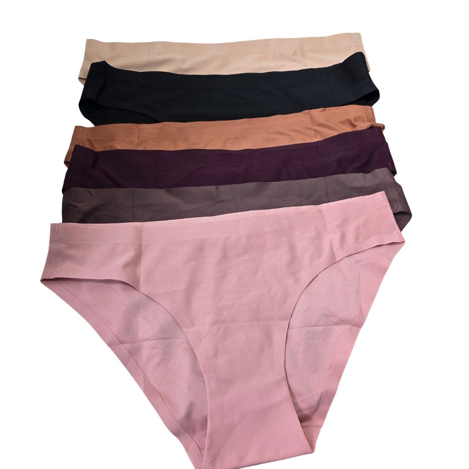 Seamless Laser Cut Bikini Panties 6 Pack Women Small Multicolor No Show Smooth