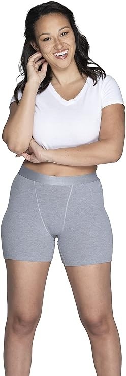 Fruit of the Loom Women’s Boxer Briefs with Stretch, Mid Short Underwear, 4 Pack