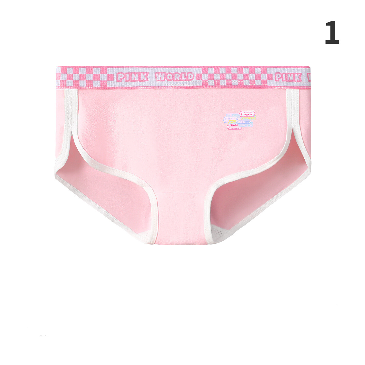 Mid Waist Antibacterial Teenage Sports Triangle Panties Pink Women’s Underwear