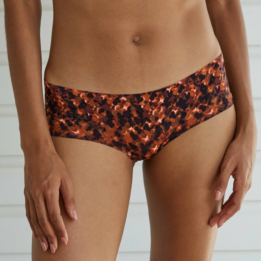 Auden Womens Laser Cut Hipster Underwear Tortoise Brown Black Size XS NEW