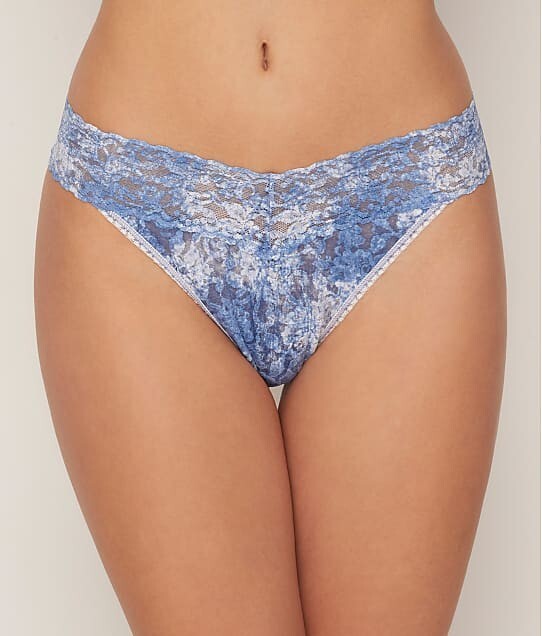 HANKY PANKY DENIM SPLASH ORIGINAL RISE THONG #4A1181 BLUE WHITE, O/S, NWT $25