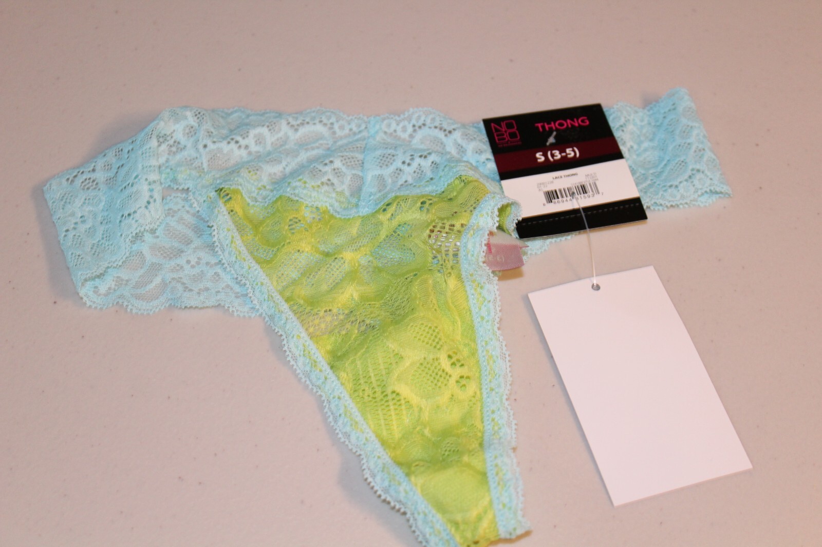 Boundaries Stretch Lace Thong Panties Blue and Green small 3-5 NWT 1000000718