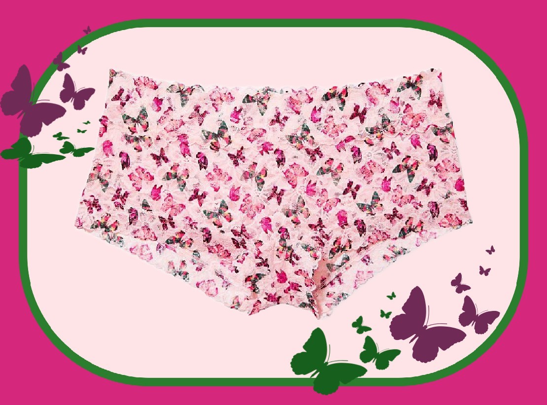 M L XL XXL Pink Butterfly FLORAL LACE THE LACIE Victorias Secret SHORTIE Pantie