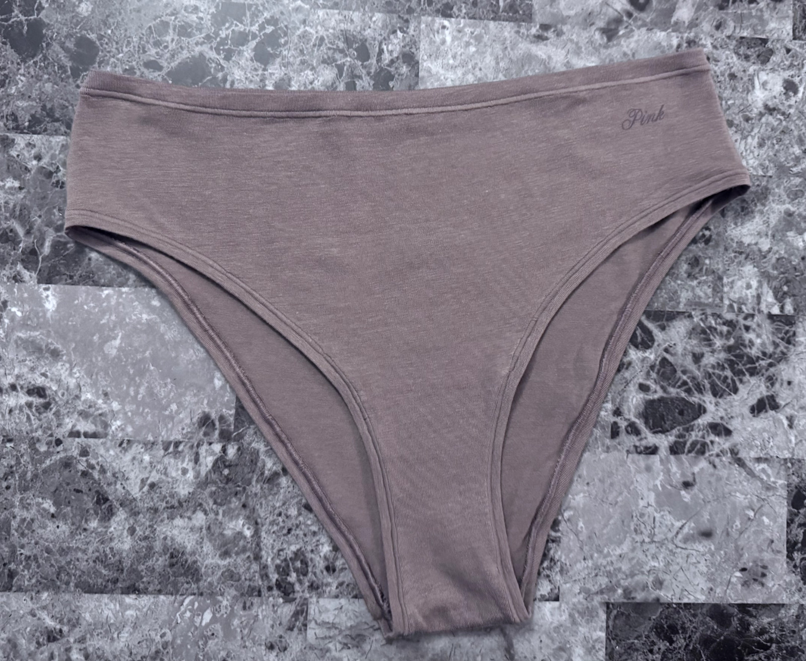 NWOT VICTORIA’S SECRET PINK LINE XL TAUPE COTTON MODAL ELASTANE CHEEKY PANTIES