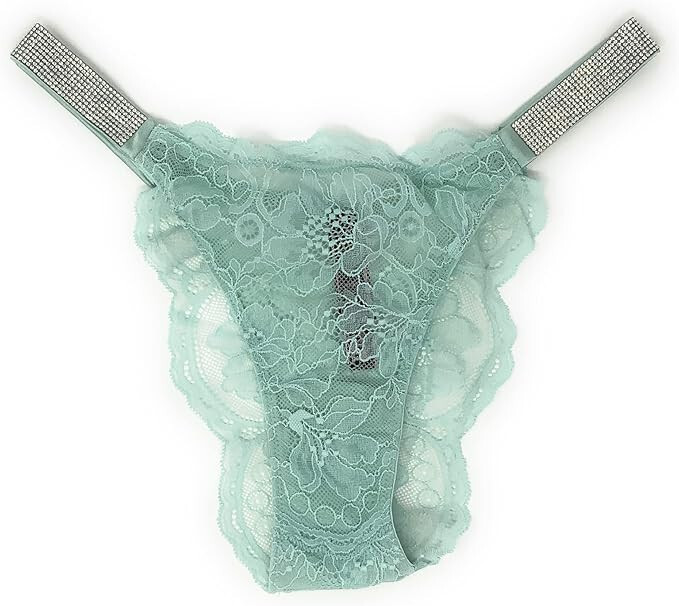 Victoria’s Secret Very Sexy Bombshell Shine Brazilian Panty Mint Floral Lace NWT