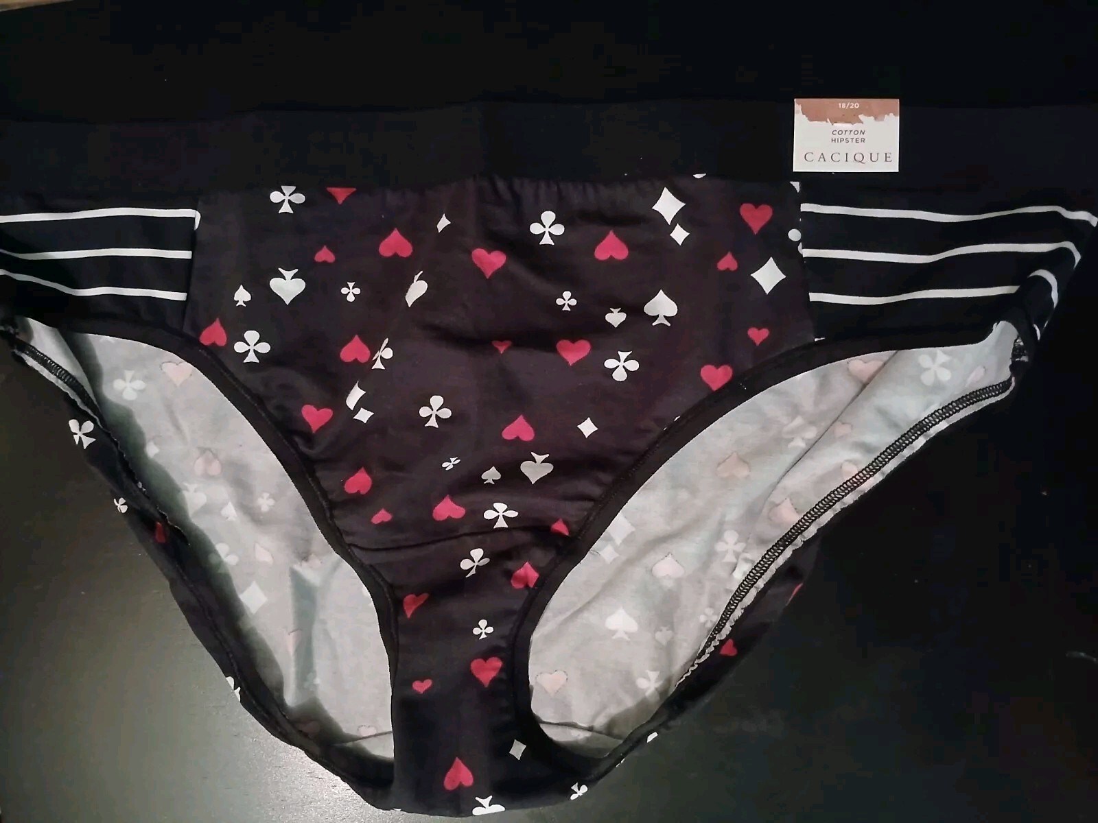 Lane Bryant Cacique 18/20 Poker Theme 1 Pair Cotton Hipster Panty NEW W TAG