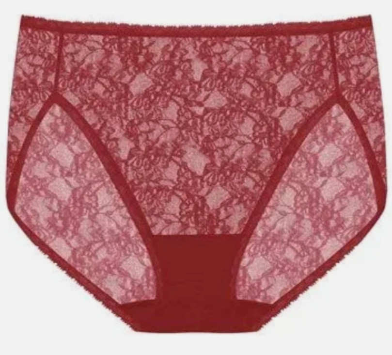 Natori 3pk One Size (S-XL) Bliss Allure Lace French Cut Brief Panty 772303 Red