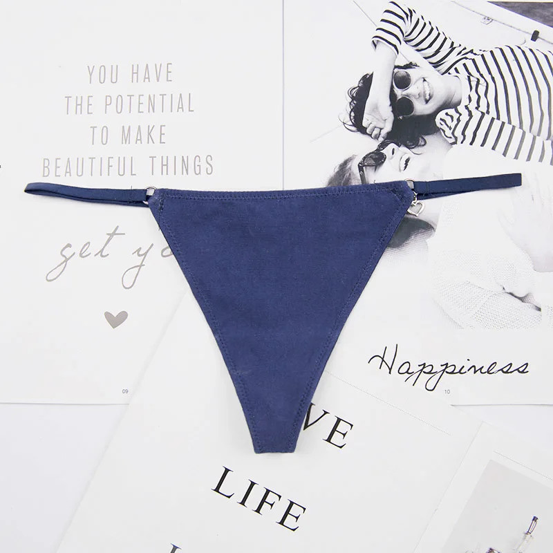 Cotton Low Rise Thong Panties Lace Trim Soft Breathable Stretch Comfort Fit