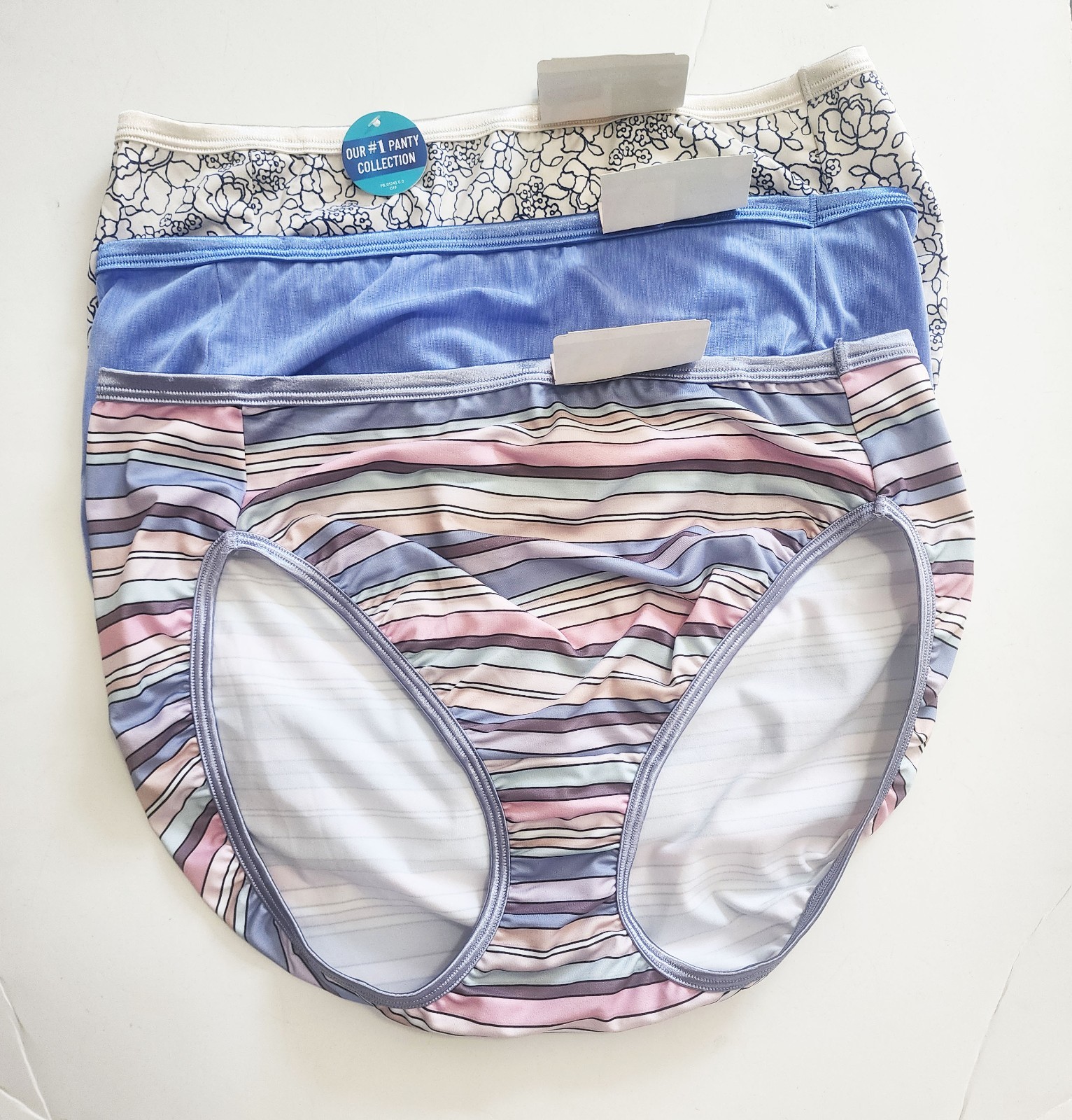 3 Vanity Fair Illumination Hi-Cut Brief Panty Multi 13108 Sz 9/2XL – NWT