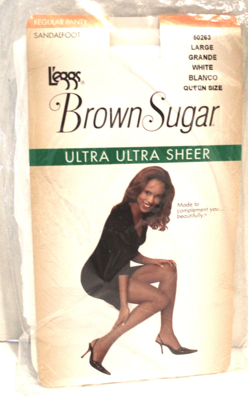 Leggs Brown Sugar Ultra Ultra Sheer Pantyhose White Queen Size Large