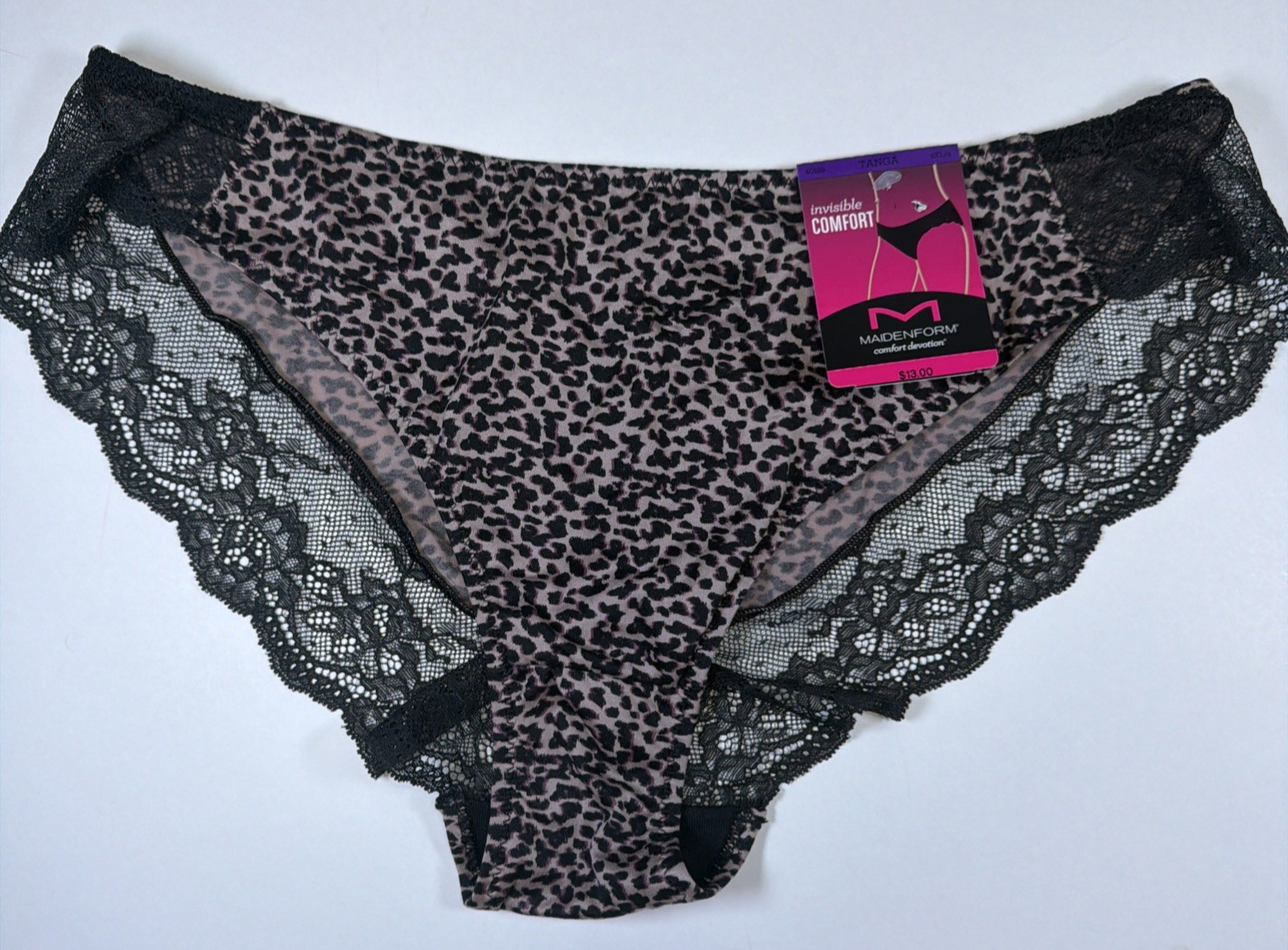Maidenform Invisible Comfort Devotion Tanga Panties 40159 2 Pk 2XL/9 Animal NEW